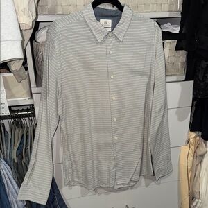 Ag Adriano Goldschmied Light Gray Striped Shirt